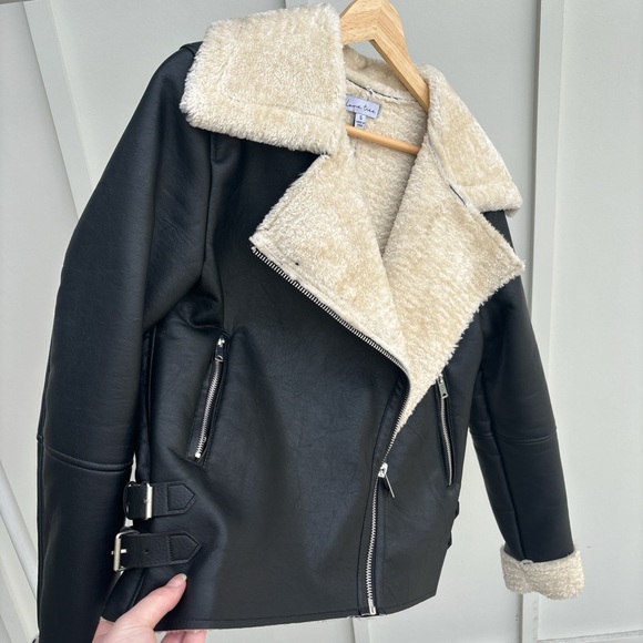 Love Tree - Dolls Kill - Black Sherpa Faux Leather Jacket - Picture 5 of 5